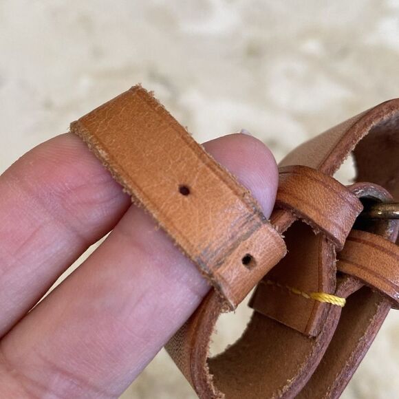 Vintage Louis Vuitton Vachetta Leather Luggage Tag & Poignet - Picture 10 of 15